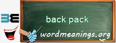 WordMeaning blackboard for back pack